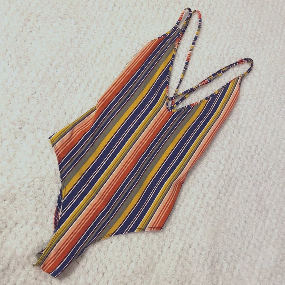 Earth Tone Striped Body Suit